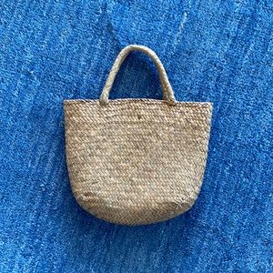 Mini wicker purse with top handles